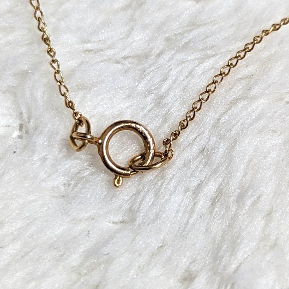 Heart Shaped Pendant w/ Clear & Pale Pink CZ's - Gold over Sterling Silver - Picture 5 of 14